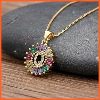 Multicolor Charming With Gold Touch Letter Pendants & Necklace