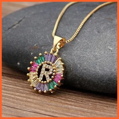 Multicolor Charming With Gold Touch Letter Pendants & Necklace