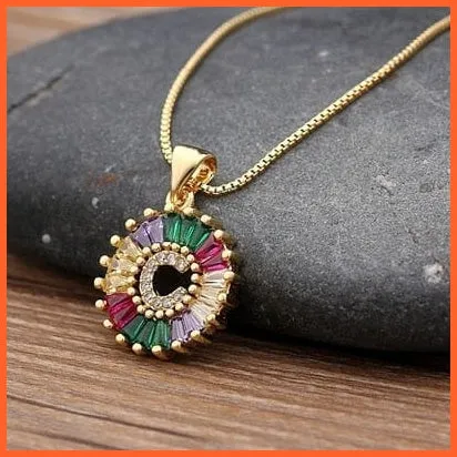 Multicolor Charming With Gold Touch Letter Pendants & Necklace