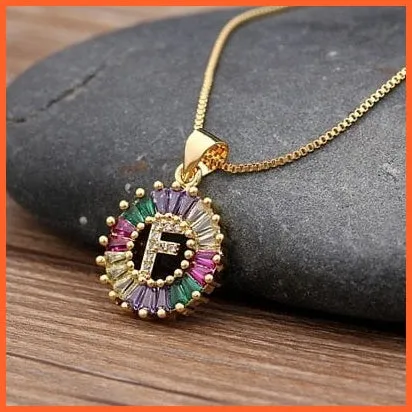 Multicolor Charming With Gold Touch Letter Pendants & Necklace