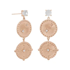 Murkani Double Disc Earrings Rose Gold
