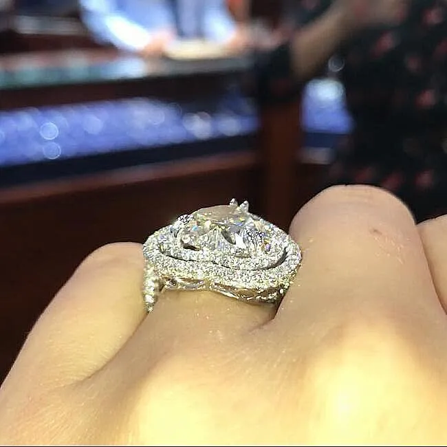 New Lovely  Luxury Heart Cut Design AAA  Quality CZ Diamonds Engagement Rings