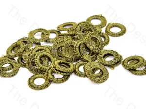 Olive Green Small Round Crochet Thread Rings