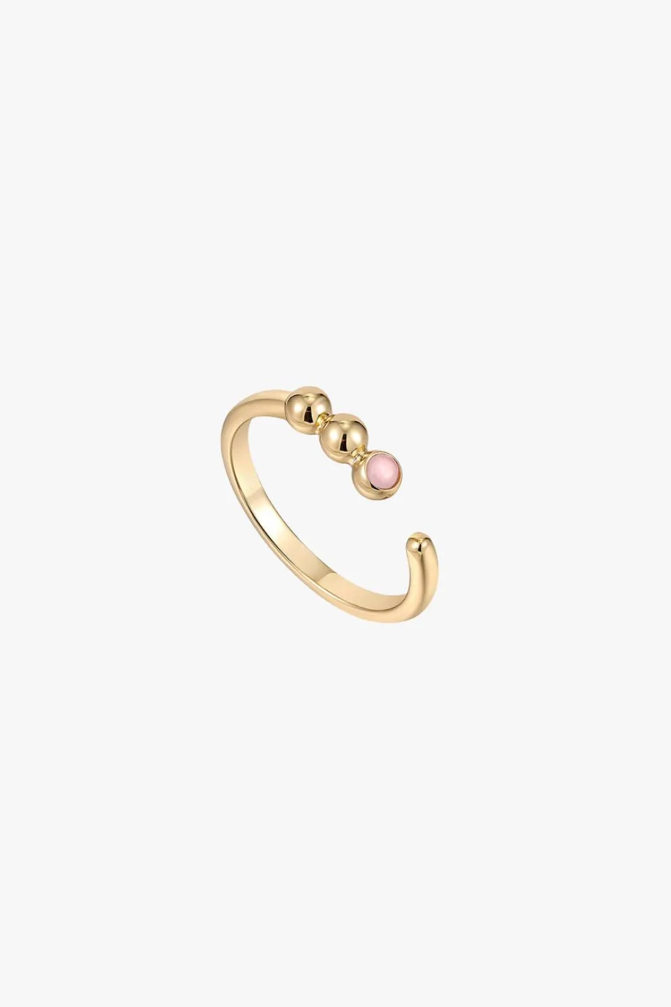 Orb Rose Quartz Adjustable EOL Gold Ring