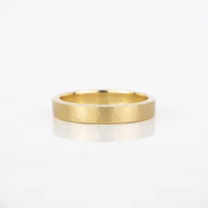 Organic Textured 4mm Wide Gold Band