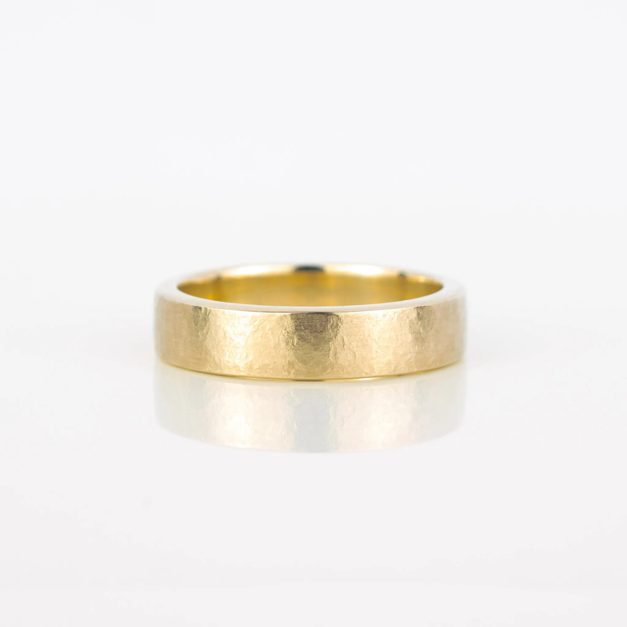 Organic Textured 6mm Gold Band
