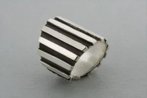 ox/pol groove ring - pure silver
