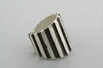 ox/pol groove ring - pure silver