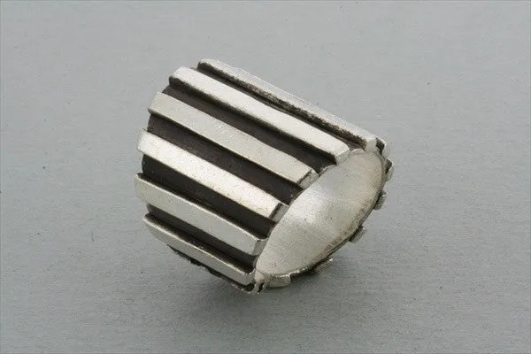 ox/pol groove ring - pure silver