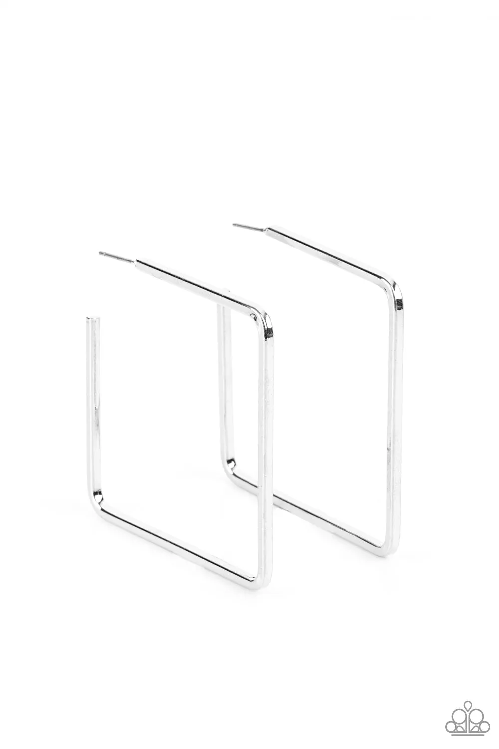 Paparazzi Earring ~ Material Girl Magic - Silver Hoops Earring