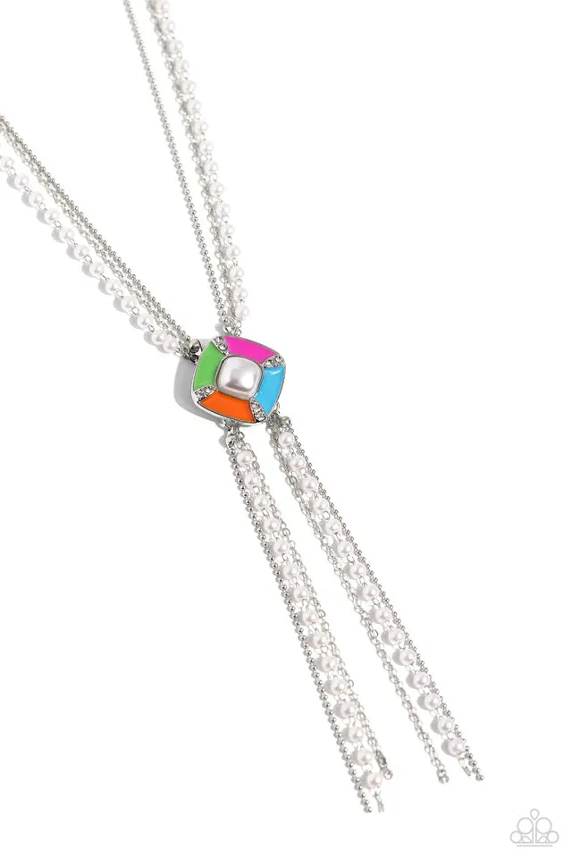 Paparazzi Necklace ~ I Pinky SQUARE - Multi