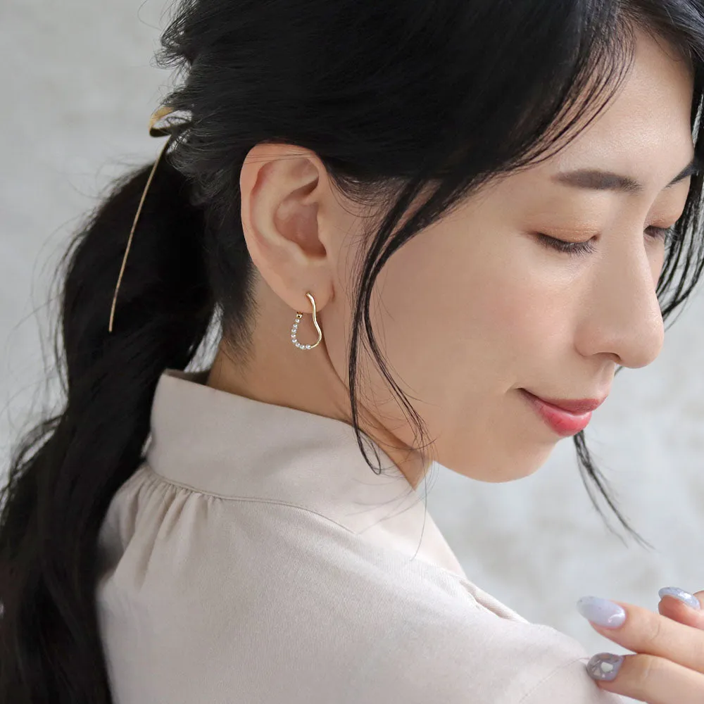 Pearly Hoop Earrings