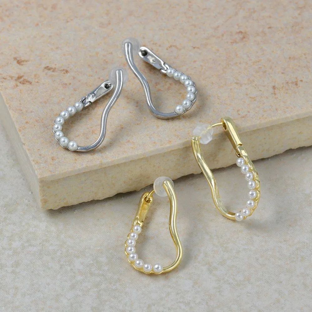 Pearly Hoop Earrings