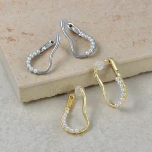 Pearly Hoop Earrings
