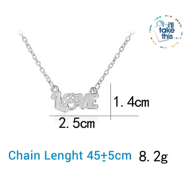 PET LOVERS Collection of Dog & Cat, Paw & Heart themed Pendant Necklaces in Gold or Silver