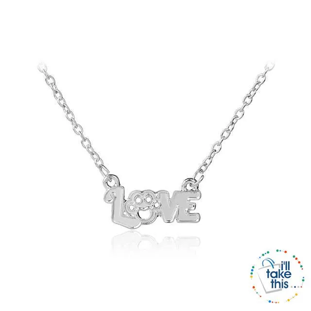 PET LOVERS Collection of Dog & Cat, Paw & Heart themed Pendant Necklaces in Gold or Silver