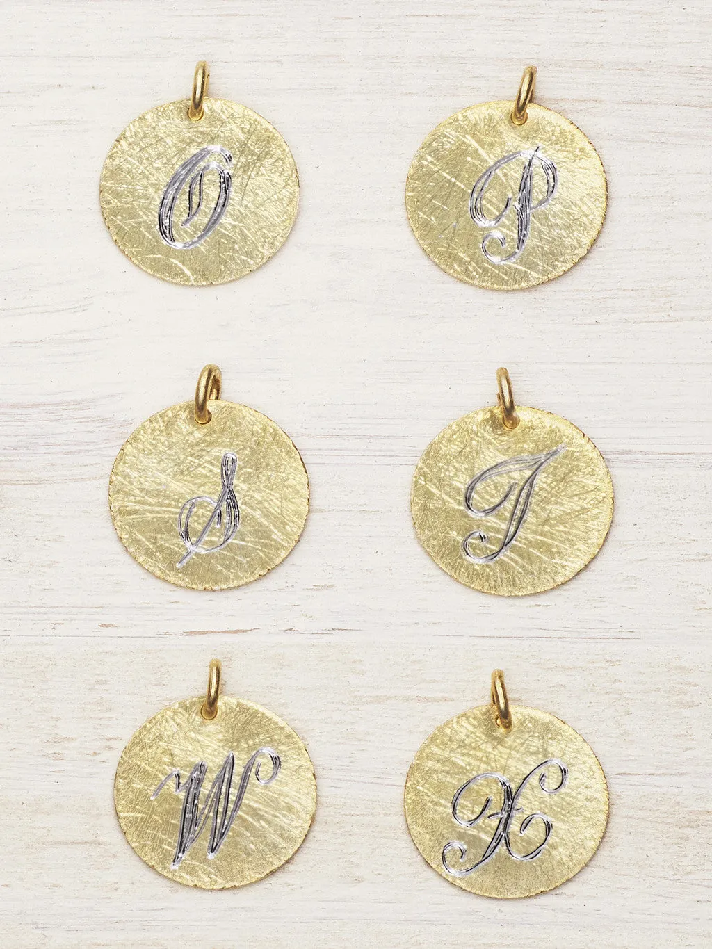 Petite Engraved Initial Disk Charms
