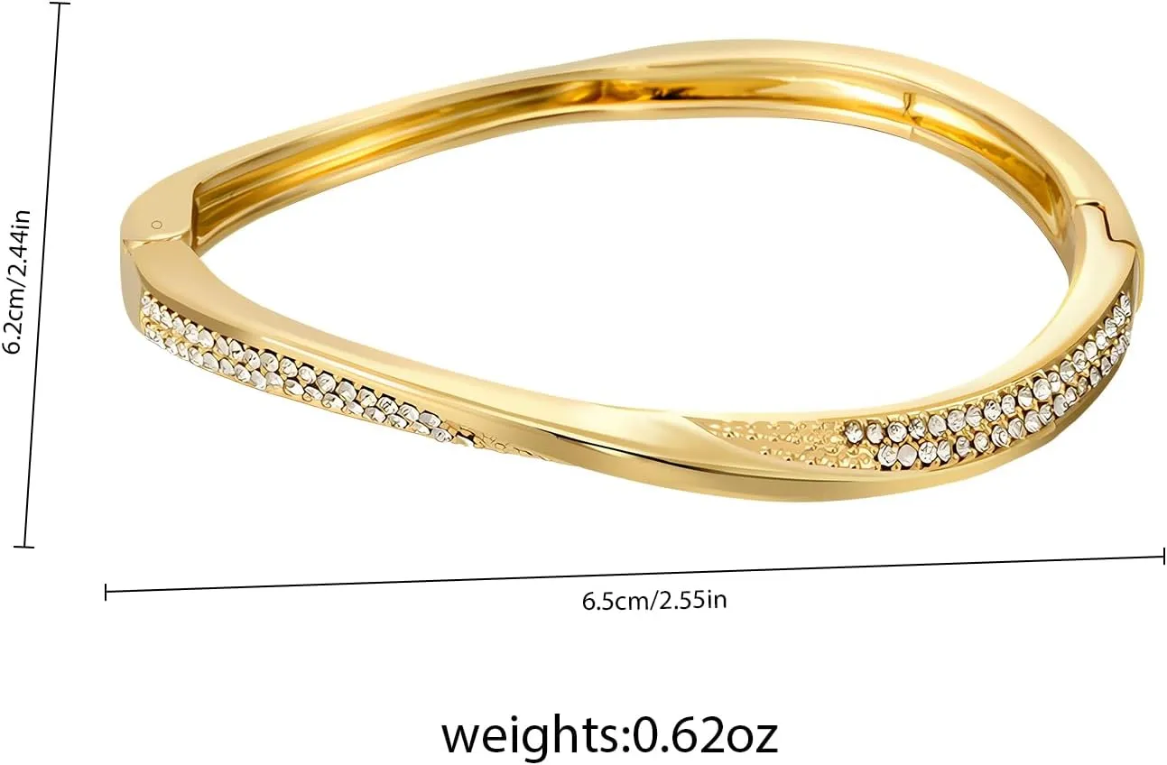 PIPITREE Gold Cuff Bracelets for Women, Adjustable Chunky Open Cuff Bangle Bracelets Minimalist Gold Wrist Cuff Bracelets