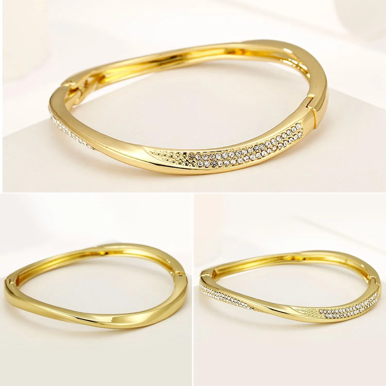 PIPITREE Gold Cuff Bracelets for Women, Adjustable Chunky Open Cuff Bangle Bracelets Minimalist Gold Wrist Cuff Bracelets