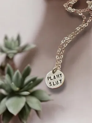 Plant Slut Circle Charm Necklace