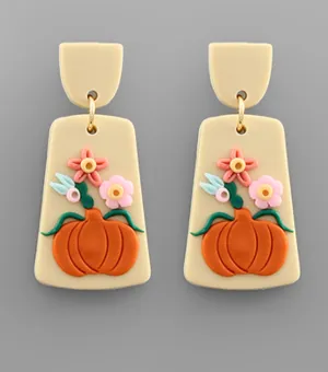 Pumpkin Clay Earrings