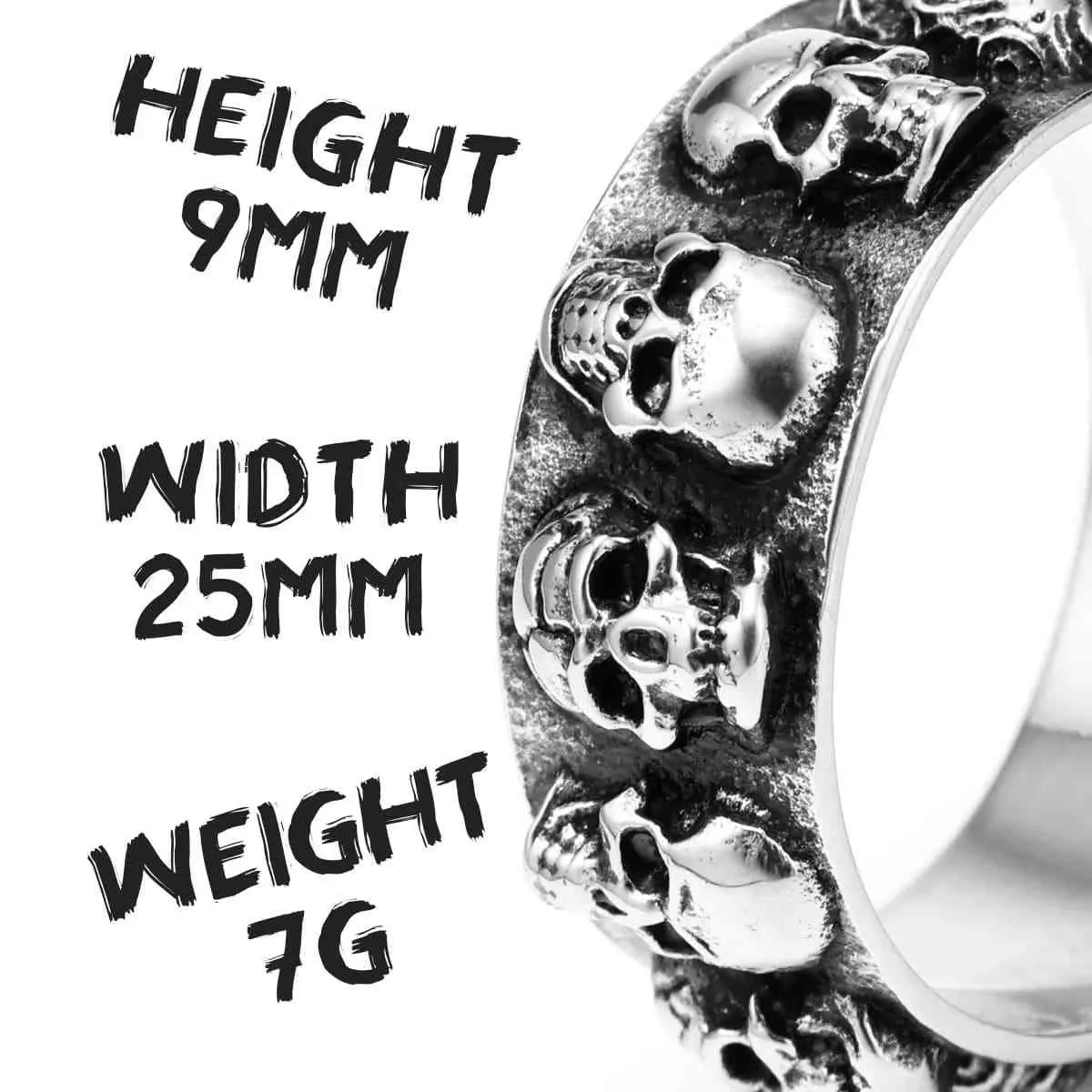 Punk Multi Skull Band Ring