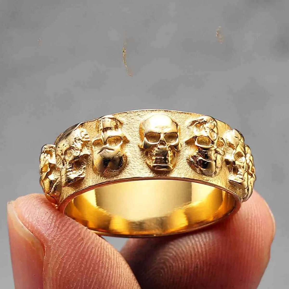 Punk Multi Skull Band Ring