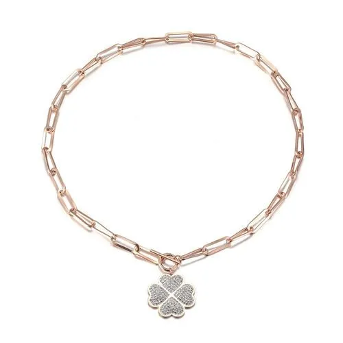 Radiant Luck- Four-Leaf Clover Charm Necklace"