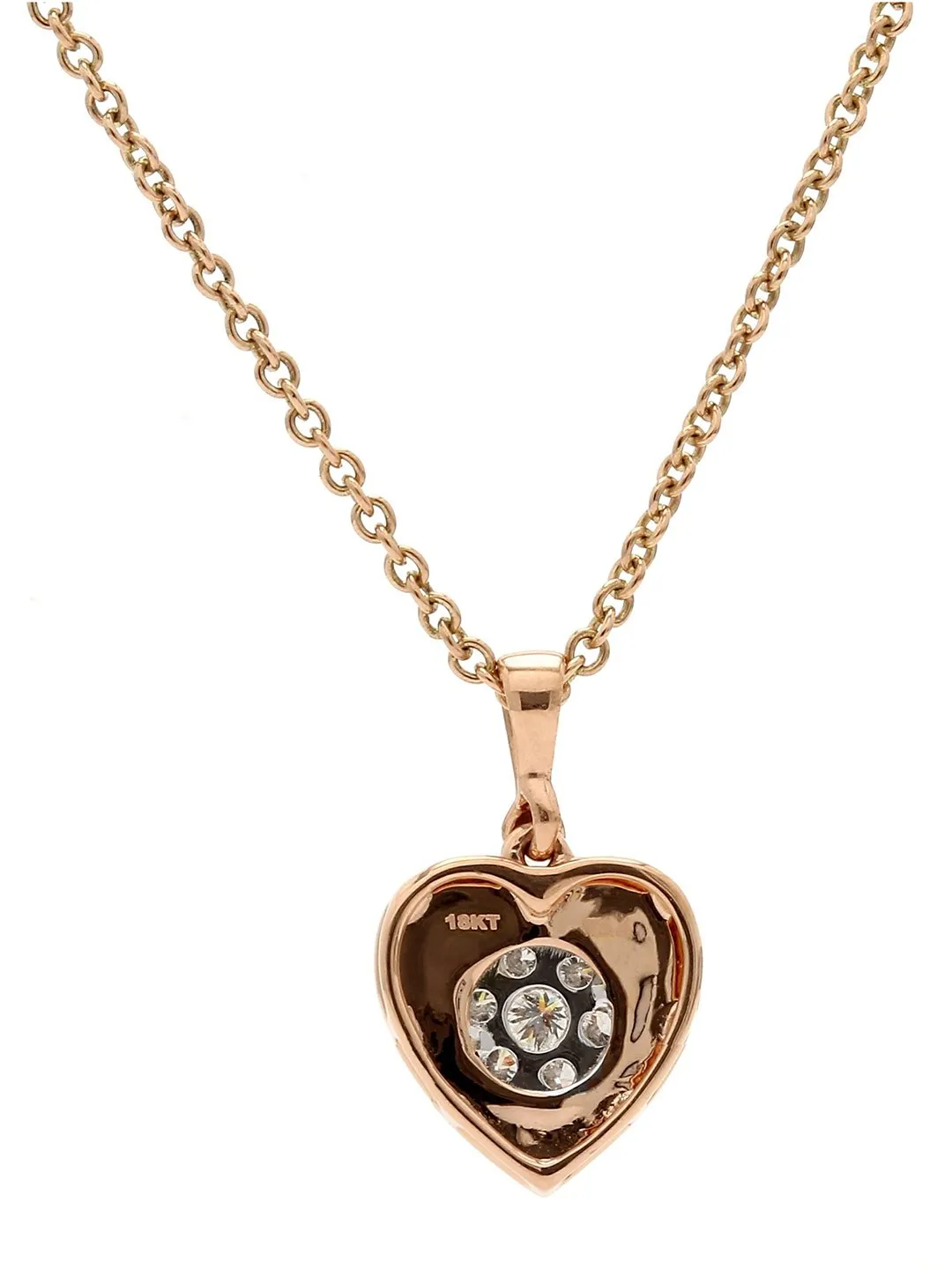 Real Diamond Illusion Cluster Heart Shape Pendant With Chain
