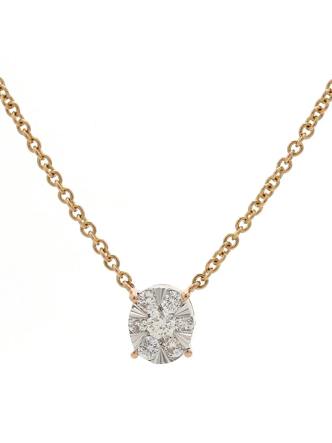 Real Diamond Illusion Cluster Pendant With Diamonds by the yard Chain