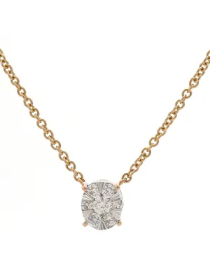 Real Diamond Illusion Cluster Pendant With Diamonds by the yard Chain
