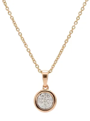 Real Diamond Illusion Cluster Solitaire Look Pendant With Chain