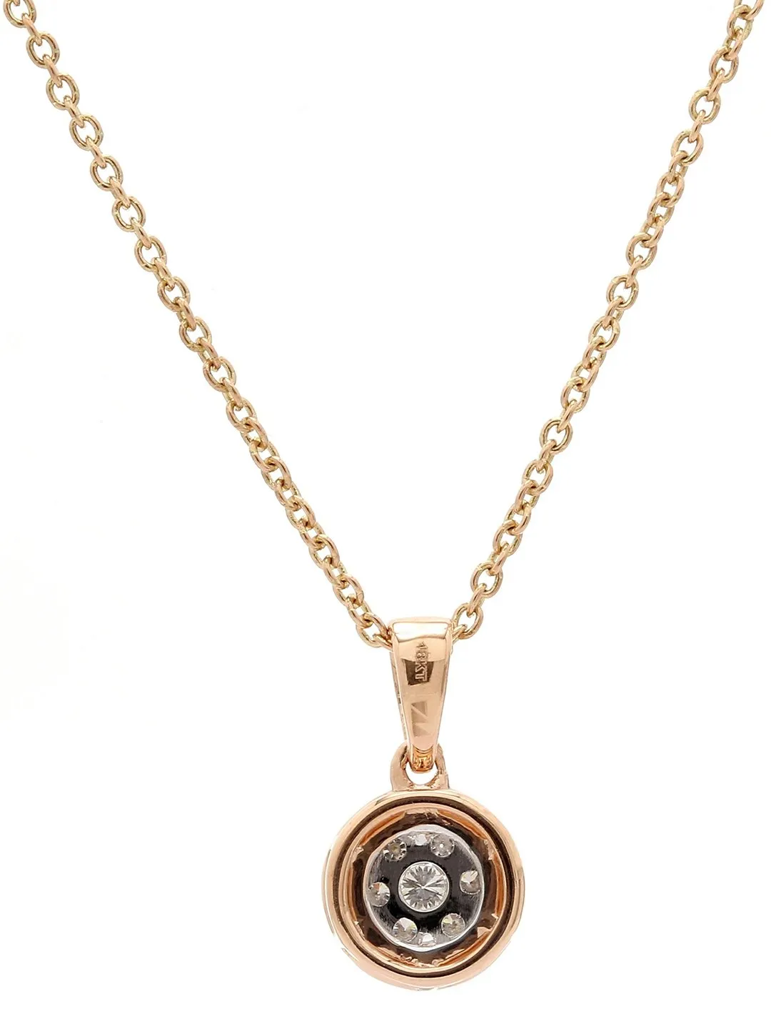 Real Diamond Illusion Cluster Solitaire Look Pendant With Chain