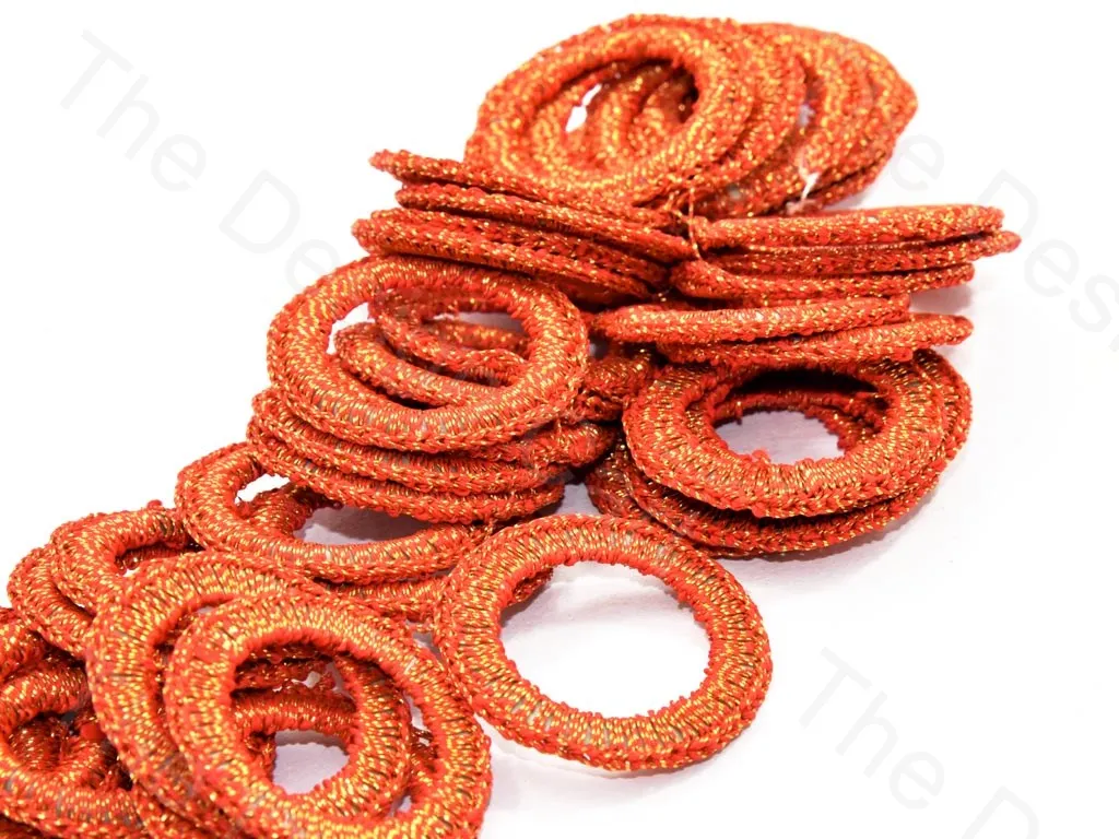 Red Large Round Crochet Thread Rings