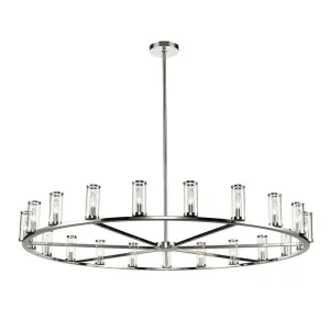 Revolve Clear Glass/Polished Nickel 21 Light Chandeliers