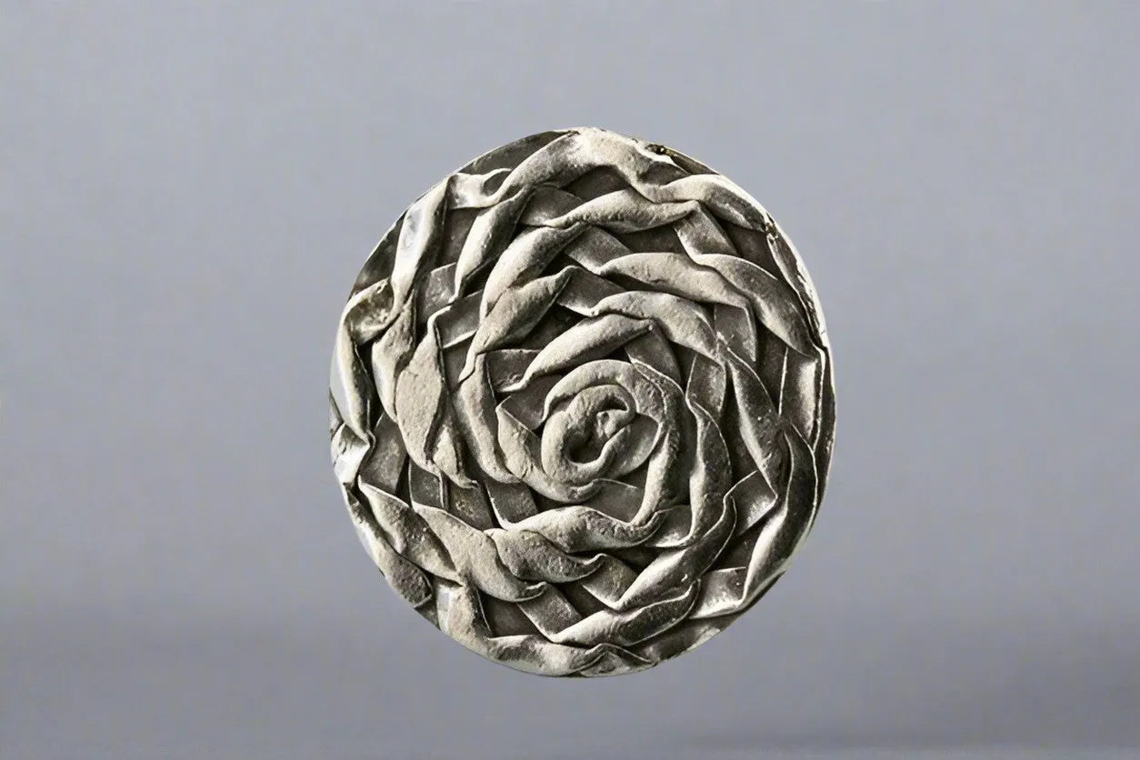 Ribbon disc ring - pure silver