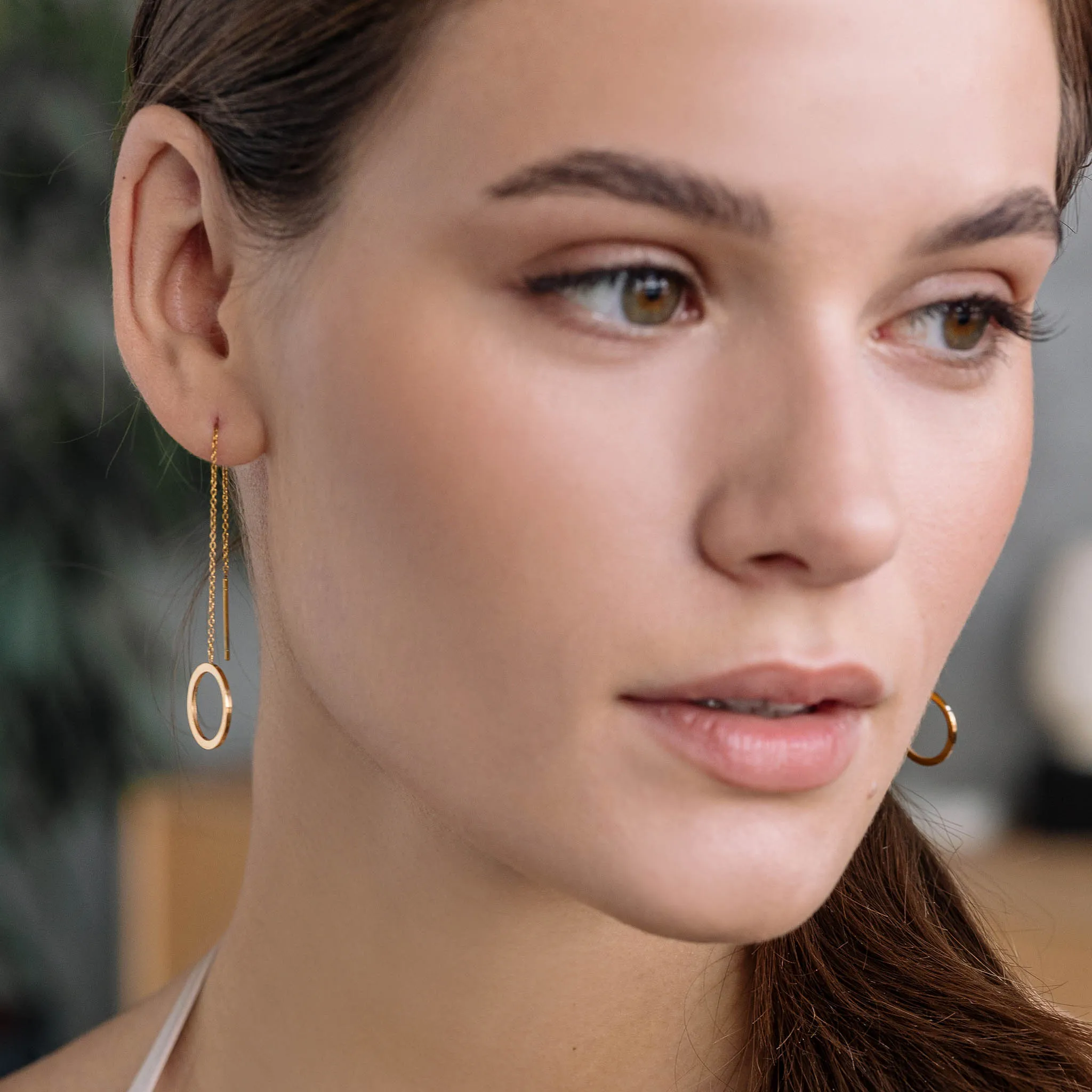 Round Chain Threader Earrings