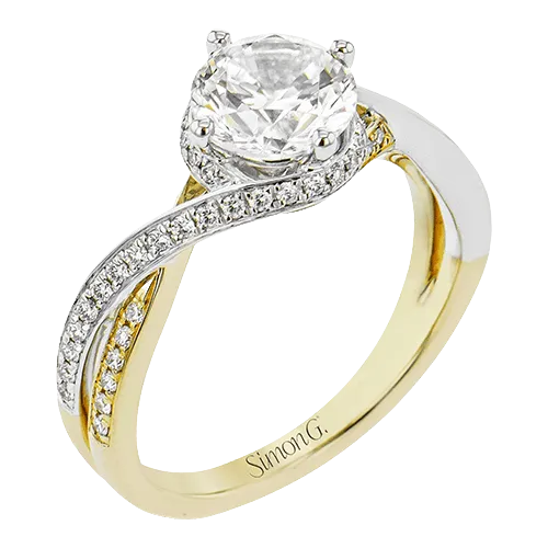 Round-Cut Engagement Ring in 18k Gold with Diamonds LR2949 WHITE 18K SEMI 2T