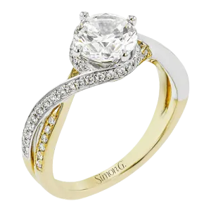 Round-Cut Engagement Ring in 18k Gold with Diamonds LR2949 WHITE 18K SEMI 2T