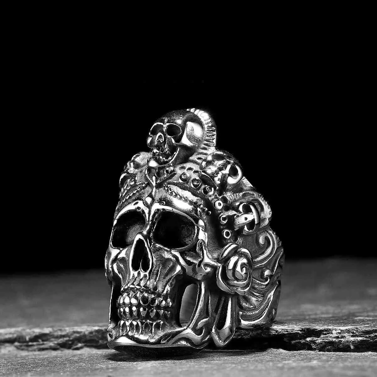 Santa Muerte Death Skull Ring
