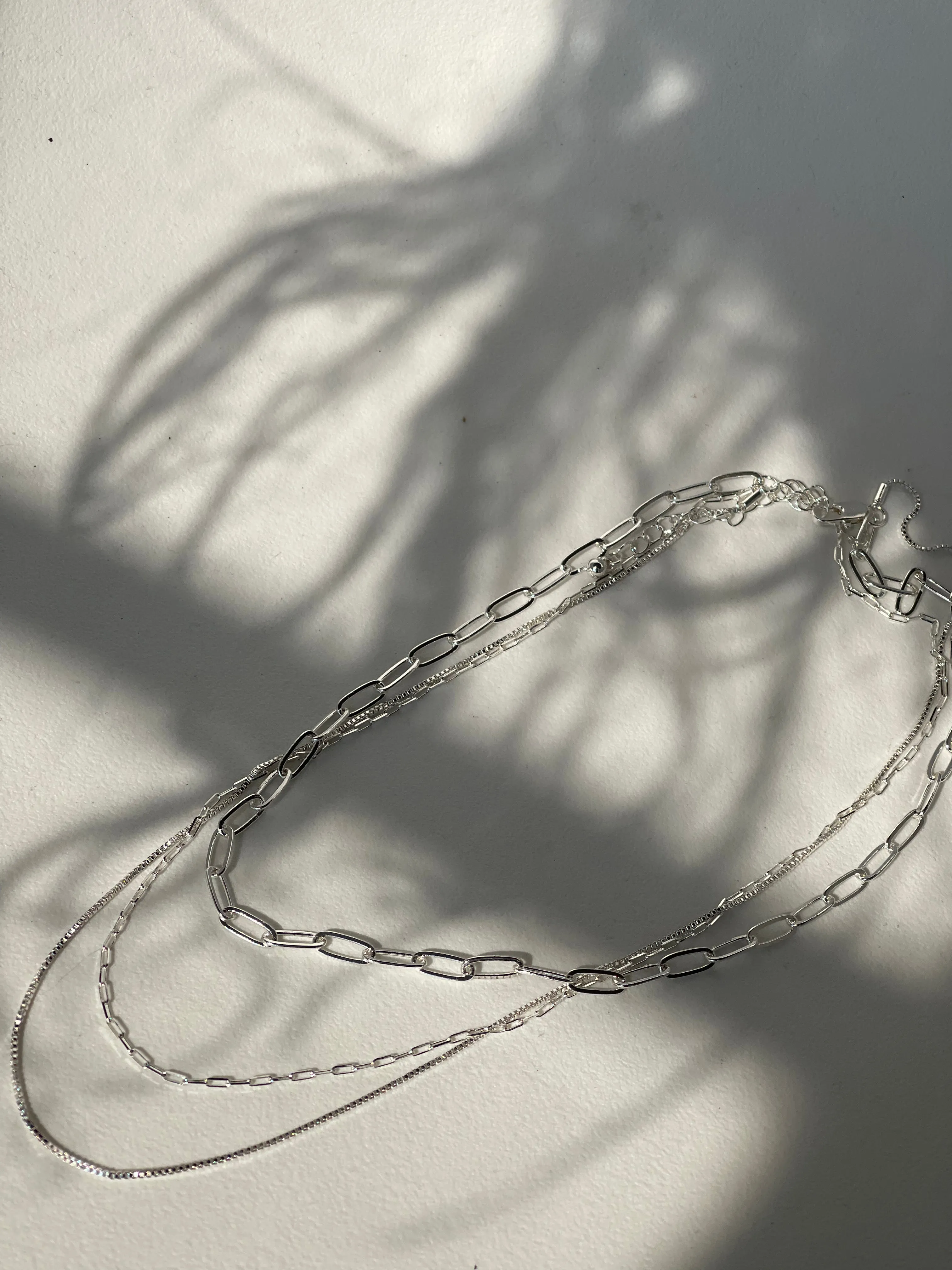 Savanna Link Chain Layered Necklace In Silver