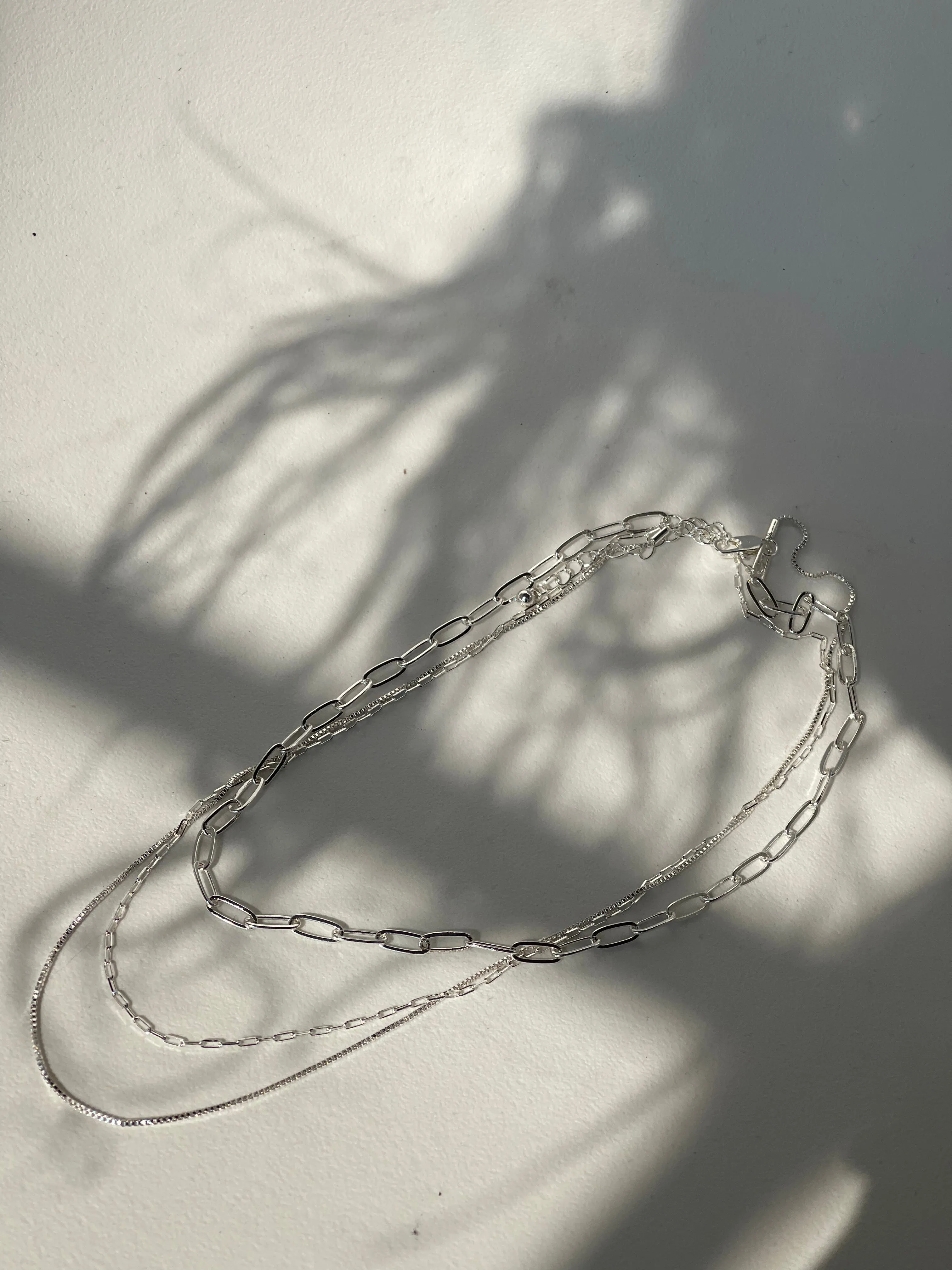 Savanna Link Chain Layered Necklace In Silver