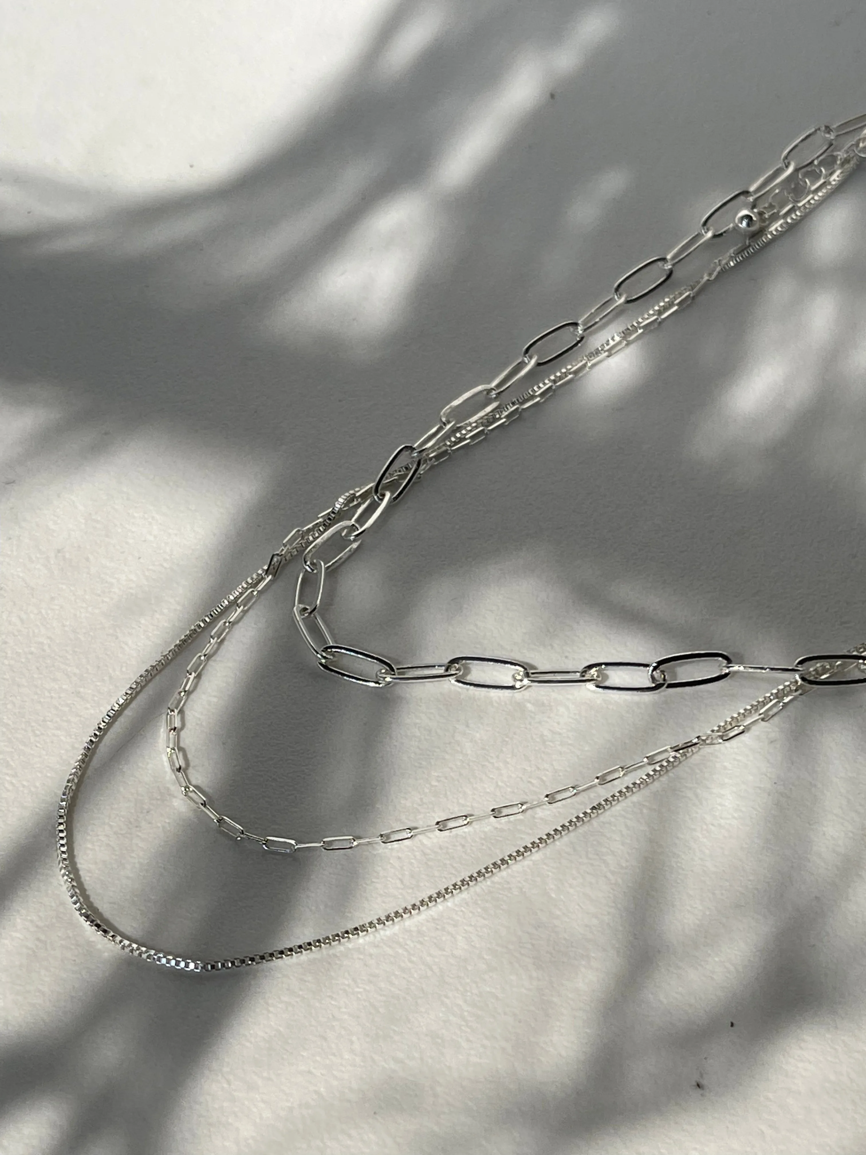 Savanna Link Chain Layered Necklace In Silver