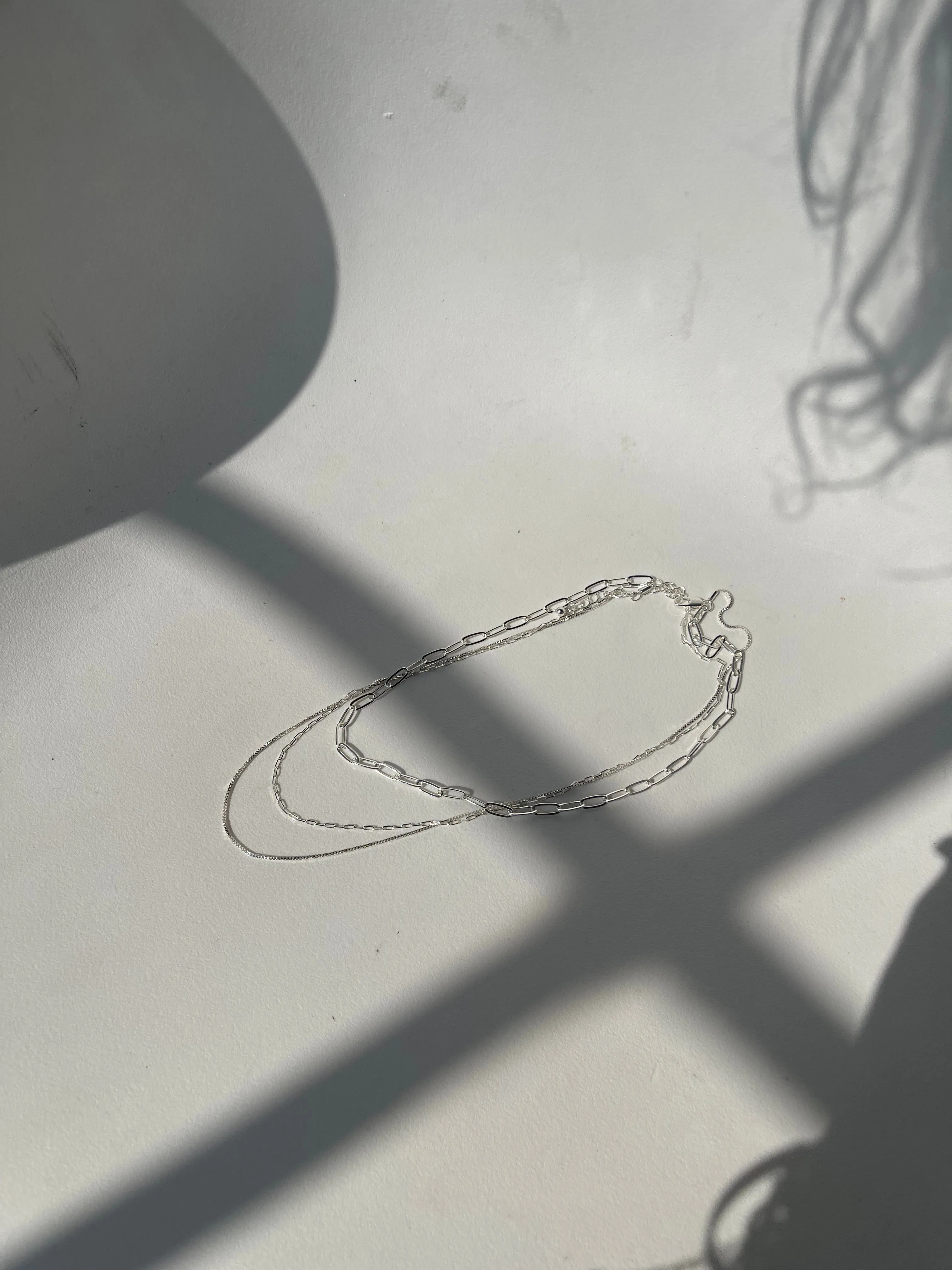 Savanna Link Chain Layered Necklace In Silver