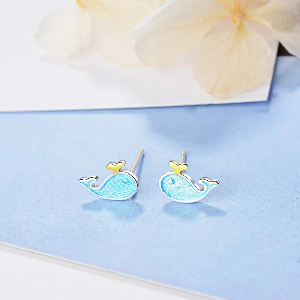 Save the Whales Jewelry | Blue Whale Earrings