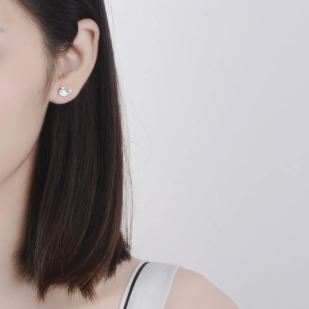 Save the Whales Jewelry | Blue Whale Earrings