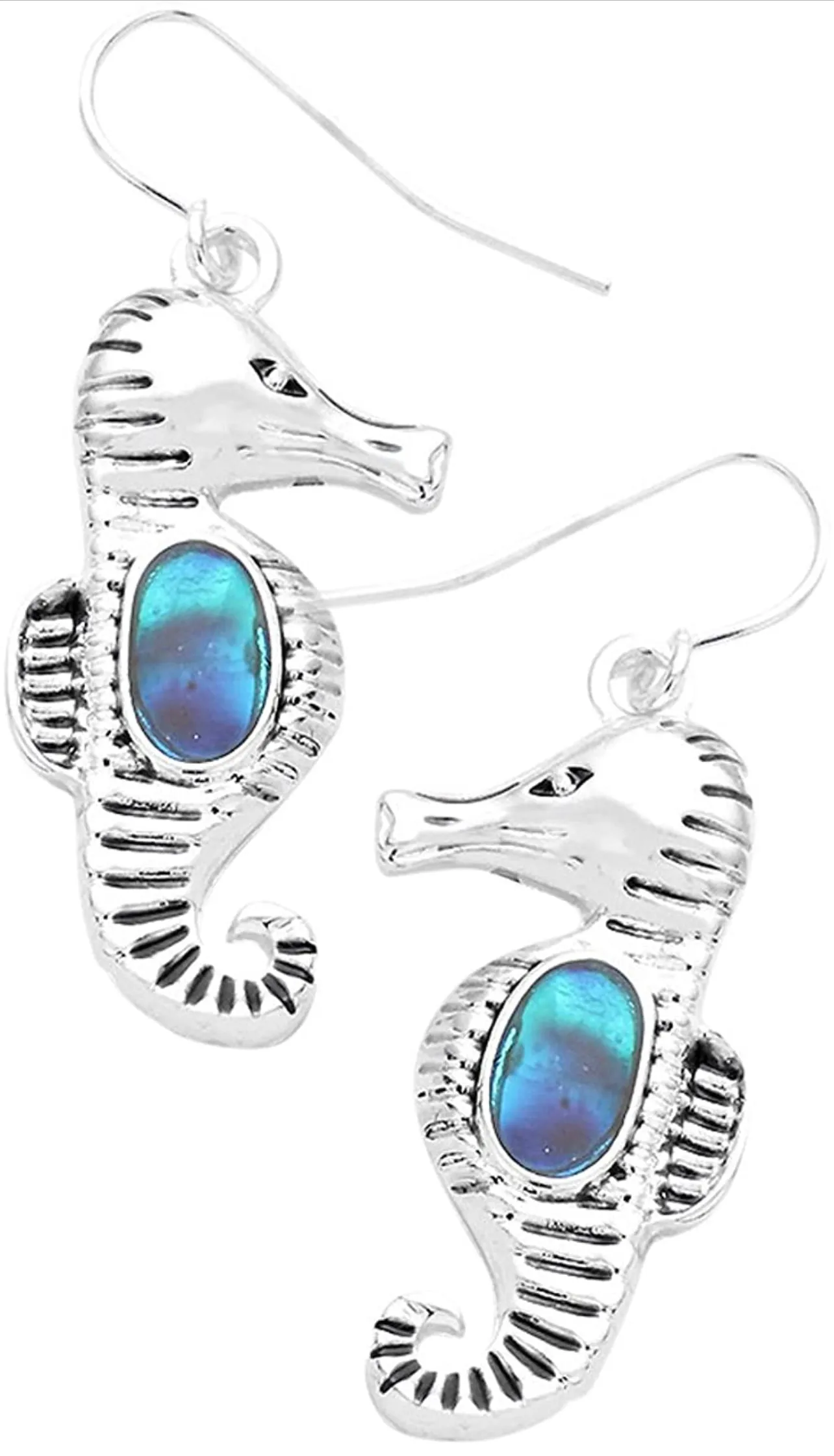 Seahorse Fashionable Earrings - Abalone Paua Shell - Fish Hook