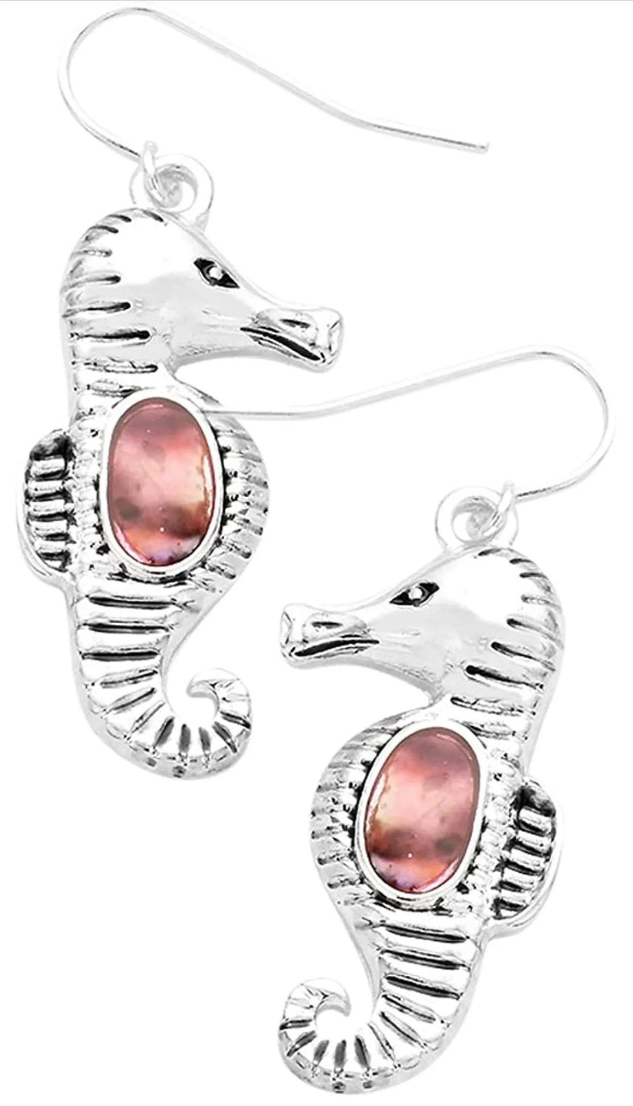 Seahorse Fashionable Earrings - Abalone Paua Shell - Fish Hook