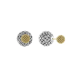Signature Caviar Two-Tone Caviar Front-Back Earrings