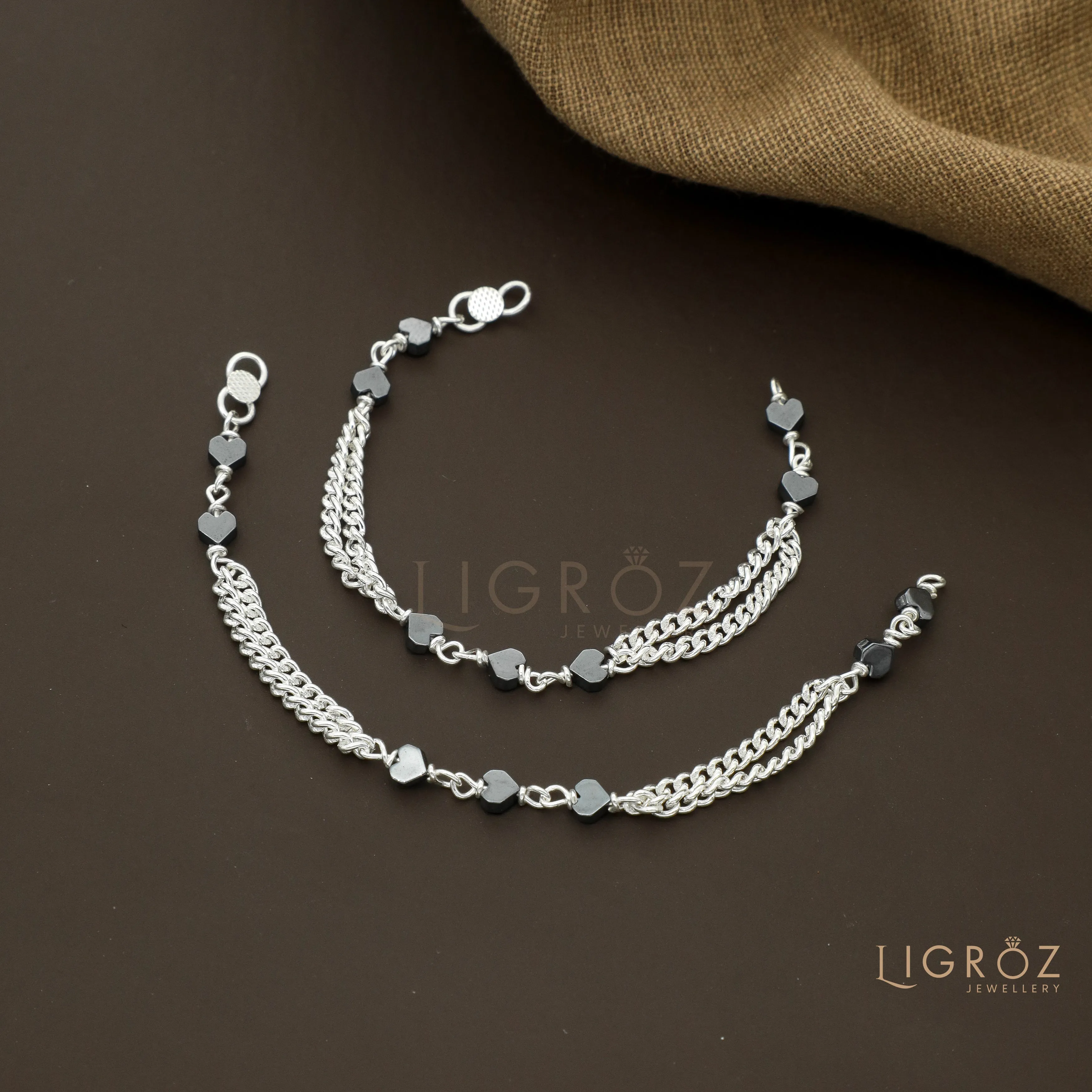 Silver Hart Stone Kids Nazariya Bracelet Set